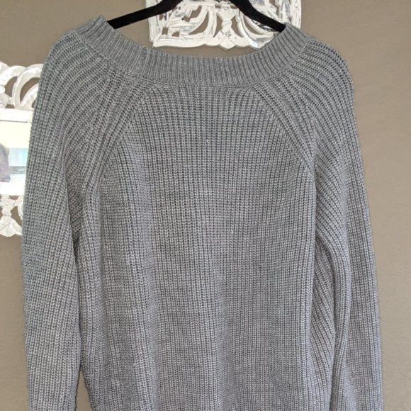 Grey Sweater with side braid Tie | M - Picture 1 of 4